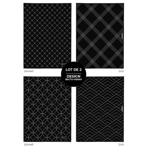 Linges à vaisselle "Les Essentiels" Noir - Solem