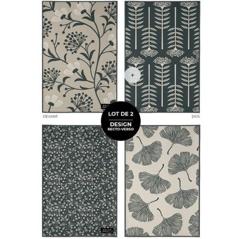 Linges à vaisselle "Fleurs de Velours" - SOLEM