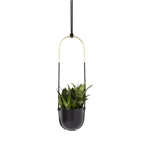 Jardinière noire à suspendre