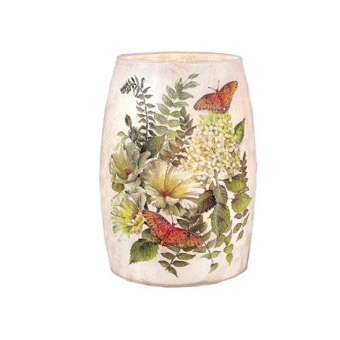 Lanterne lumineuse avec Hortensia et papillons