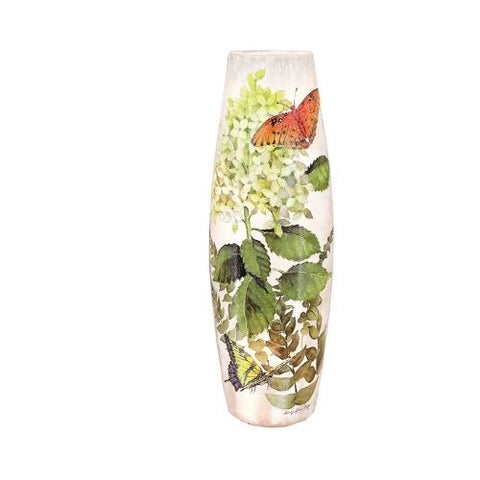 Vase lumineux à DEL avec Hortensia et papillons