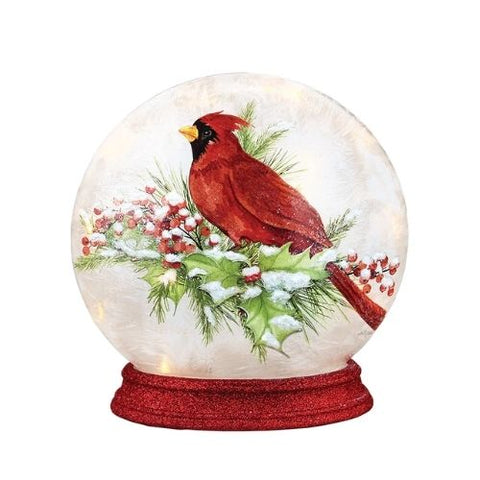 Lanterne ronde avec cardinal