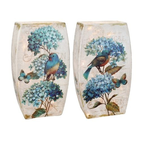 Vase lumineux en verre – Jardin bleu