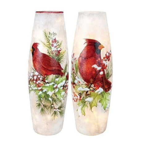 Lanterne décorative avec cardinal