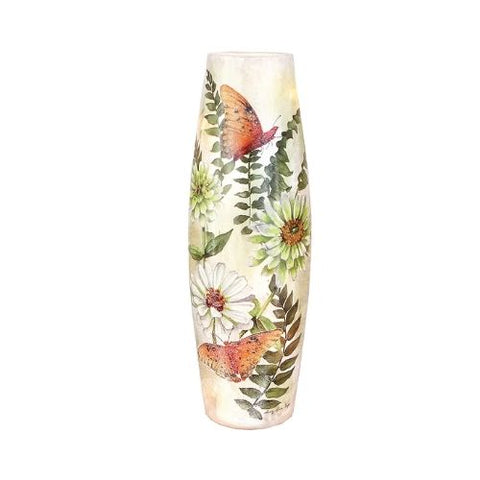 Vase lumineux à DEL avec Papillons et fleurs