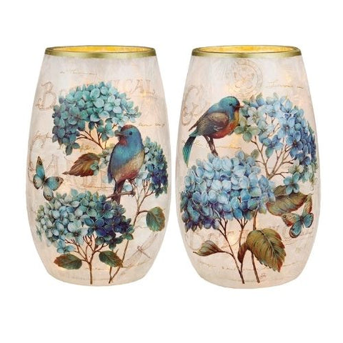 Petit vase lumineux – Jardin bleu