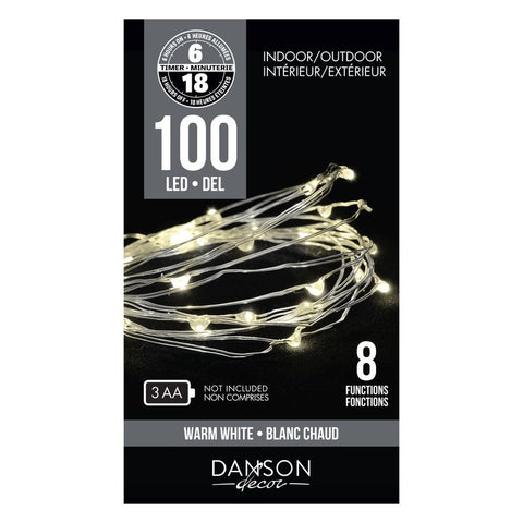 Guirlande de 100 micro-lumières DEL blanc chaud