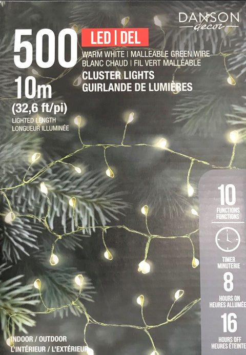 Micro guirlande de 500 lumières blanc chaud