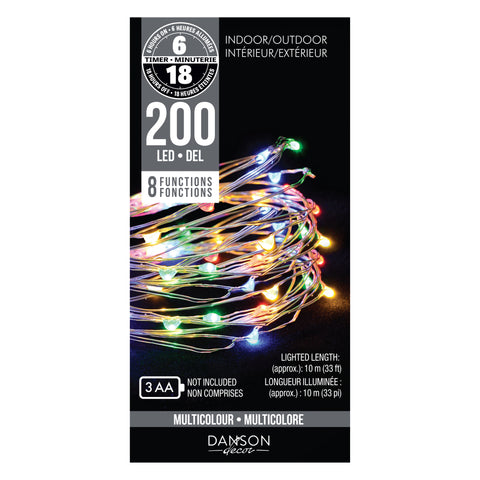 Guirlande de 200 micro-lumières DEL multicolores