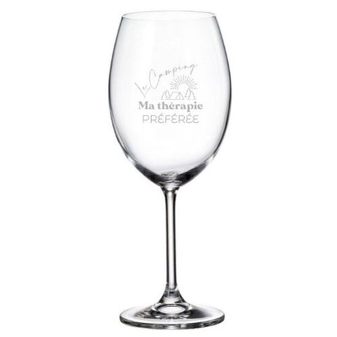 Coupe à vin "Le Camping, ma thérapie..."