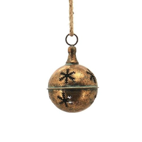 Clochette décorative en métal au fini bronze antique