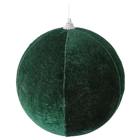 Boule de Noël en velours vert foncé