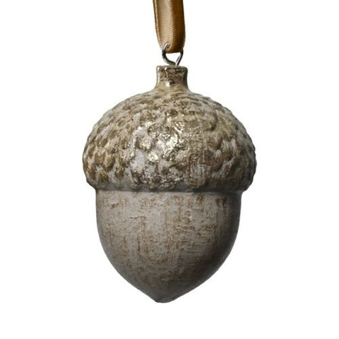 Ornement gland décoratif brun clair avec finition dorée antique