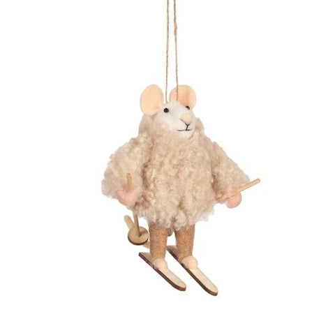 Ornement souris skieuse