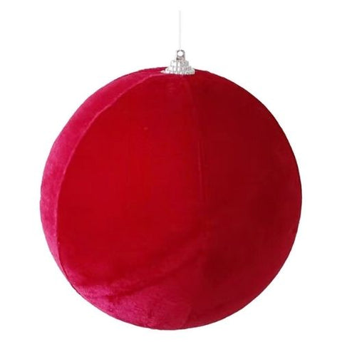Boule de Noël en velours bordeaux