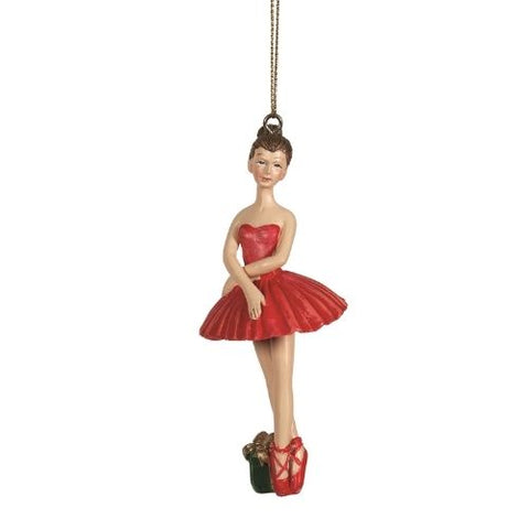 Ornement de ballerine avec tutu rouge