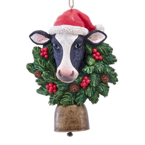 Ornement vache de ferme avec cloche