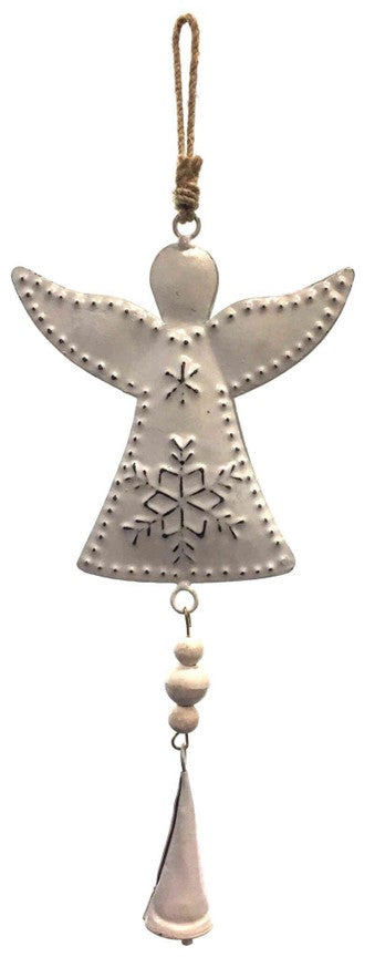 Ornement d'ange blanc avec clochette
