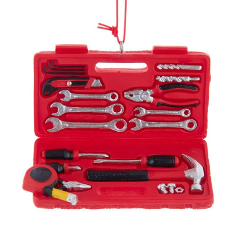 Ornement coffre à outils rouge