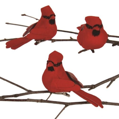 Mini cardinaux rouges décoratifs avec pince