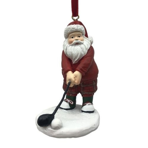 Ornement de Père Noël golfeur décoratif