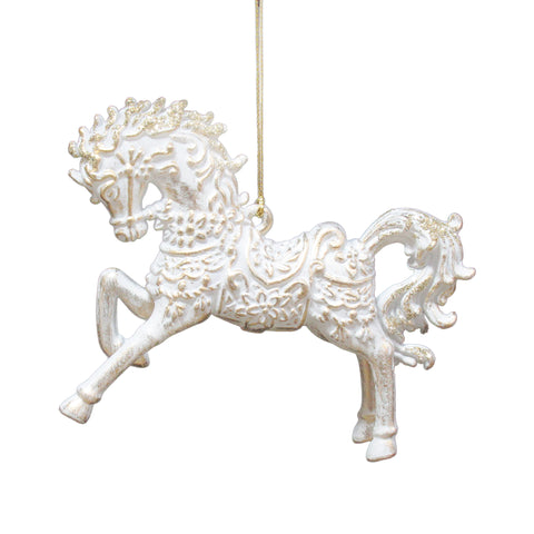 Ornement cheval blanc à motifs