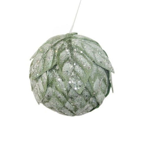 Boule de Noël sauge à feuilles givrées