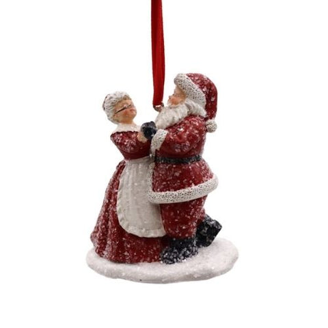 Ornement de Père Noël et mère Noël dansant
