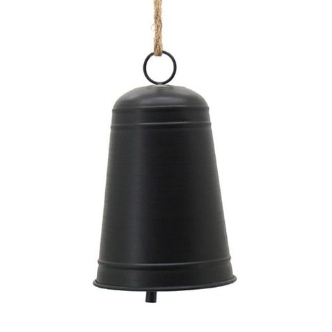 Cloche de vache décorative en métal noir mat