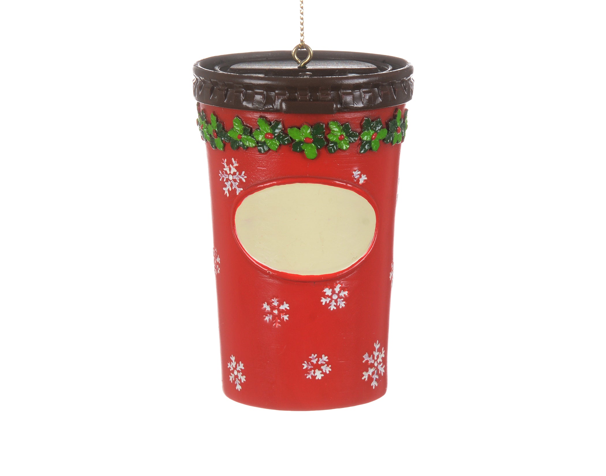 Ornement De Noël Acrylique - Forme Tasse à Café Et Maison Enneigée 2D - 8x7.7cm, Décoration Sapin Ou Intérieur