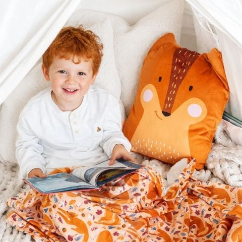Peluche couverture renard Poupilou 3-en-1