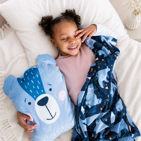 Peluche couverture ours Poupilou 3-en-1
