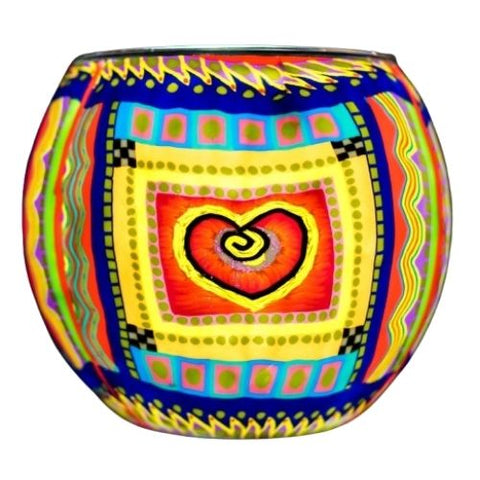 Porte-bougie décoratif en verre Coeur