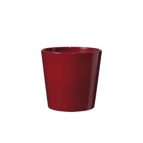 Cache-pot en céramique bordeaux brillant