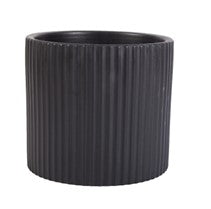 Pot noir avec motif de lignes