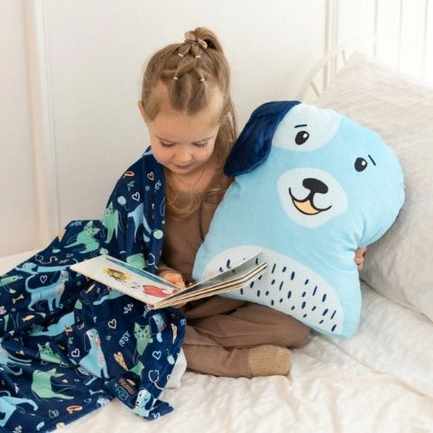 Peluche couverture chien Poupilou 3-en-1