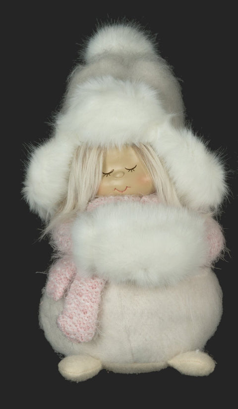 Figurine fillette rose et blanche