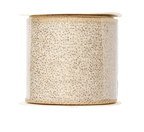 Ruban de Noël en tissu doré scintillant