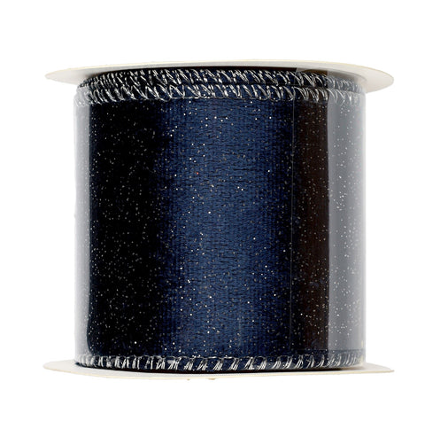Ruban de Noël bleu marine scintillant