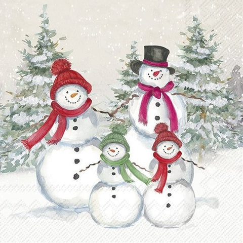 Serviette de table – Famille de bonshommes de neige
