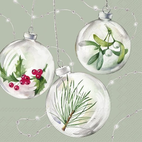 Serviette de table – Boules de Noël nature