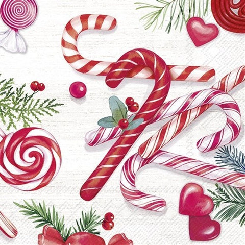 Serviette de table – Cannes de bonbon et douceurs de Noël