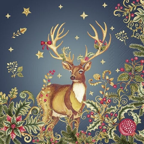 Serviette de table – Cerf de Noël royal