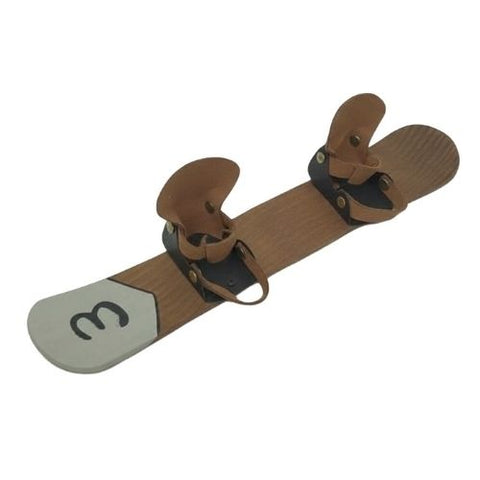 Planche décorative snowboard en bois et cuir