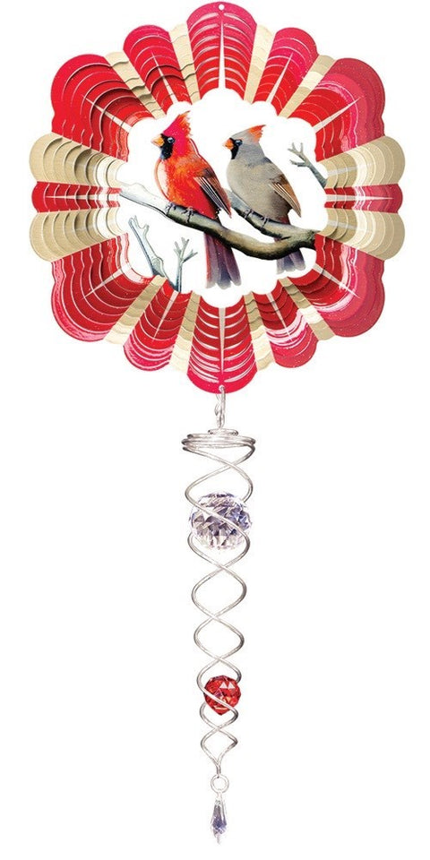 Ensemble tourne-vent – Cardinaux avec torsade de cristal