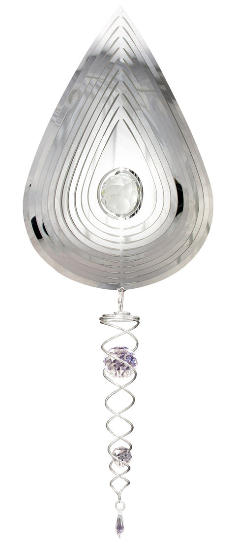 Ensemble tourne-vent – Goutte miroir avec torsade de cristal
