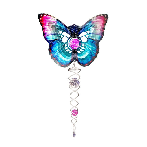 Ensemble tourne-vent – Papillon violet Deluxe avec torsade de cristal