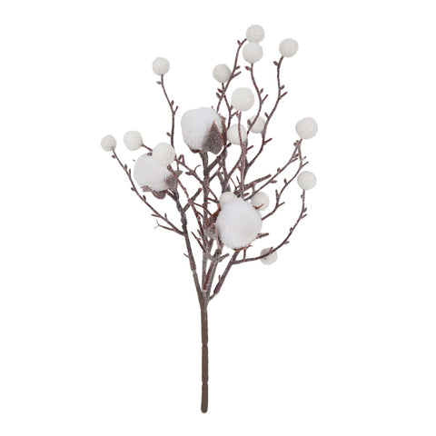 Branche de boules de neige décorative
