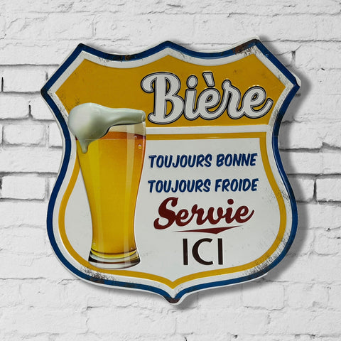 Enseigne murale en étain – Bière