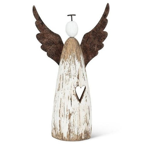 Figurine ange rustique en bois